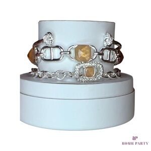 Silver and Gold Bracelet Set